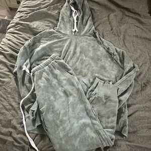 Aerie Sage Green Hoodie and Joggers Set